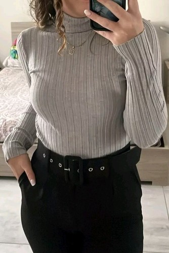 Maglia donna maglione costine