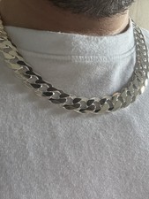 COLLANA GRUMETTA CUBANA IN ARGENTO 925 UNISEX  CM 55,5 GR. 110  MASSICCIA NUOVA