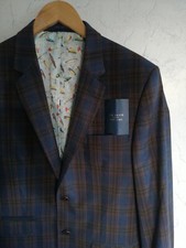 Giacca blazer Ted Baker London uomo bordeaux UK38 circonferenza petto 38 pollici indossata una volta ECCELLENTE