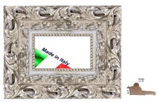 Cornice in legno argento traforata per foto,stampe,quadri,dipinti Spessore cm 10