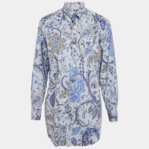 Camicia etro blu stampa - stampa, misto