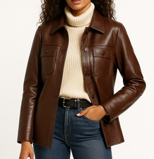 Giacca biker donna vera pelle