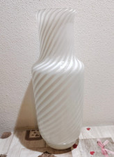 vaso in vetro alto bianco e trasparente decorativo vintage per fiori tavola casa