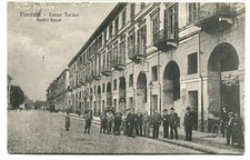 1911 Pinerolo Corso Torino Caffè Venezia bicicletta  Cavour FP BN VG ANIM