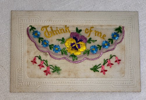 Ww1 embroidered silk postcard - ww1,