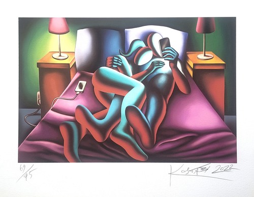 Mark kostabi serigrafia just - kostabi,