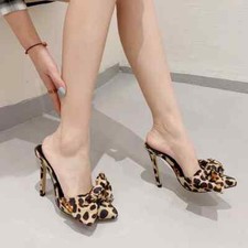 Sandali Sabot Ciabatte Tacco Alto 11 cm Eleganti Animalier Pelle Sintetica 42893