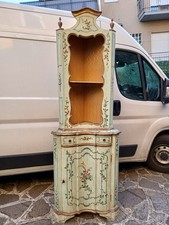 ANGOLIERA LACCATA VENEZIANA - DOPPIO CORPO - FIORI DIPINTI - BAROCCHETTO 1940