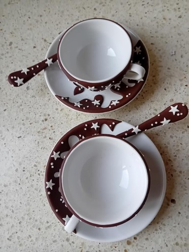 Coppia tazzine decorate mano - a,