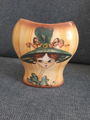 Vintage vaso ceramica volto