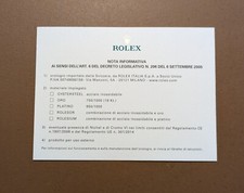 Rolex nota informativa