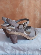TIMBERLAND sandali in pelle misura 38 tacco 9cm zeppa  cm 2