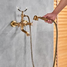 Bagno Miscelatore Rubinetto per Vasca in Ottone bronzato per Bagno,con doccetta