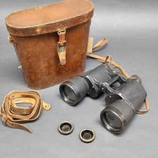 Binocolo Carl Zeiss 7x50 periodo WWII completo di custodia in pelle