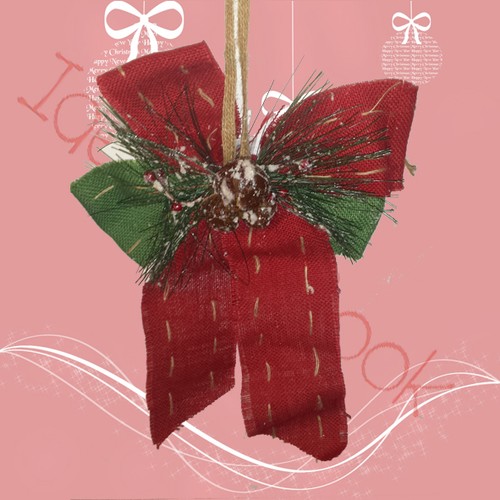 Fiocco rosso con campanellini - rosso,