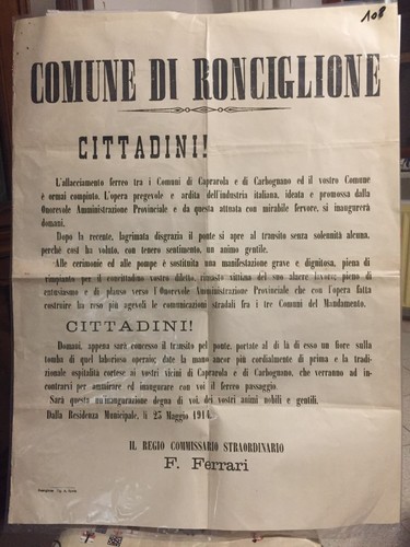 108 manifesto ronciglione - 108,