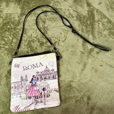 Borsa a tracolla Roma Italia piccola borsa vintage stile cartolina viaggio ASO Audrey