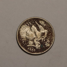Moneta da 3 centesimi 1865 in