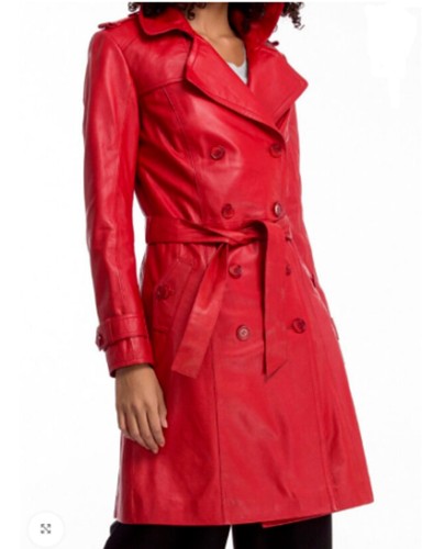 Trench cappotto rosso fatto - , a