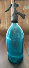 Bottiglia Sifone Seltz Soda Apa Gazoasa Vetro Blu  Timisoara Vintage