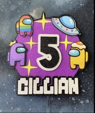 Cake Topper Compleanno Among