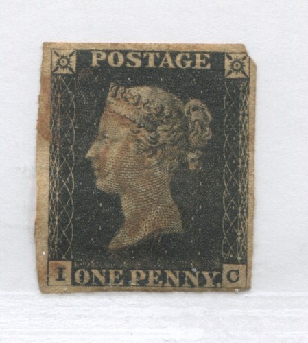 1840 penny black used with - black,