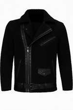 Giacca biker uomo nera vera