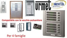 Pulsantiera citofonica urmet 4 famiglie 4 pulsanti con parte elettrica pulsanti