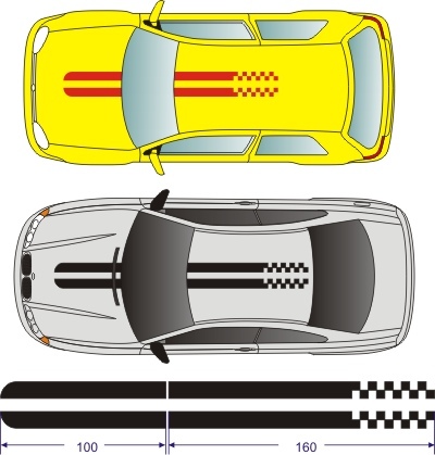 Adesivi per auto strisce - per, a