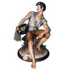 Capodimonte Giuseppe Cappe Calle Opere d'Arte Italia Porcellana Figura Uomo 1959