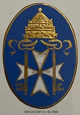 CROCE DI MALTA TIARA COPPIA DI CHIAVI DISTINTIVO CHIESA CATTOLICA ISOLA DI MALTA