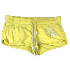 Micro pantaloncini vintage Y2K Hollister vita bassa anni 2000 giallo donna grande Malibu