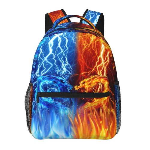 Zaino drago fuoco rosso blu - zaino, di
