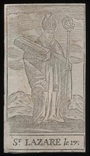 santino incisione 1600 S.LAZZARO DI BETANIA