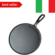 La Cuisine 28cm Tawa Roti Dosa Comale Crepe Pan Piastra per Pizza in Ghisa, R...