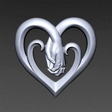Cuore ornato con mani - , sollievo