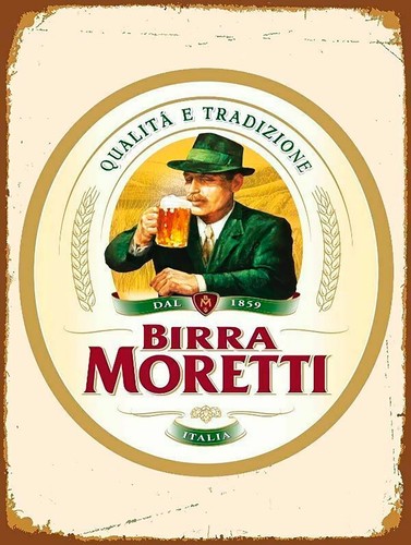 Birra moretti insegna targa - moretti,, insegna/targa