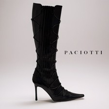 🚨Stivali stiletto Cesare Paciotti vintage al ginocchio in pelle di vitello taglia 38