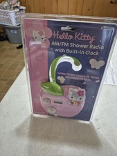 Radio doccia Hello Kitty Sanrio AM/FM con orologio integrato vintage rara sigillata