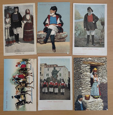 Lotto 6 Cartoline Antiche costumi Sardi FP non viaggiate