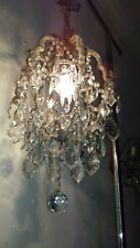 BELLISSIMO LAMPADARIO D'EPOCA CRISTALLI MARIA ANTONIETTA OLD CHANDELIER LUSTRE