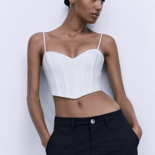 Top corsetto bianco zara - top,