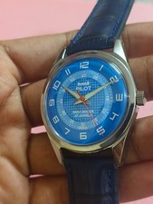 Orologio da polso uomo vintage HMT Pilot Blue 17 Jewels meccanico carica manuale