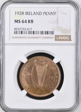Irlanda, penny 1928, NGC MS64