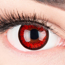 Lenti a Contatto Colorate Lupo Rossa Rosse Flower Lenses - Con Porta Lenti a Con