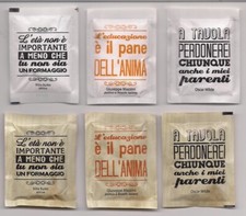 Serie 6 bustine di zucchero vuote / Set of 6 empty sugar packets Alì Spermarket