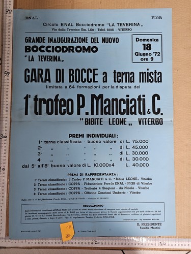 Manifesto viterbo gara bocce - viterbo,