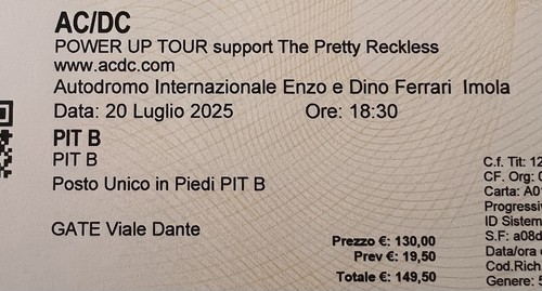 Due biglietti concerto acdc - due,