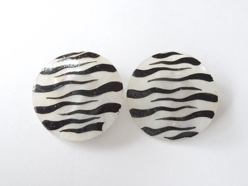 Orecchini vintage clip strisce - orecchini,