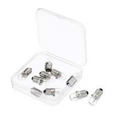 1Set/10Pz E10Lampadina Base Vite DC 36V Luce Miniatura con Scatola di Immagazzinaggio Giallo Caldo